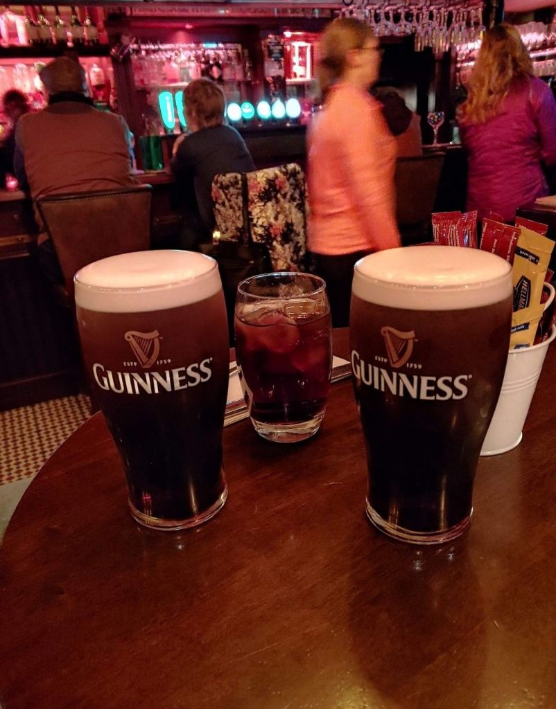 Two pints of Guiness in Ireland